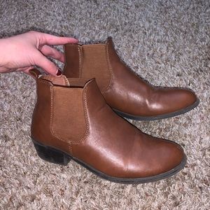 Brown ankle booties